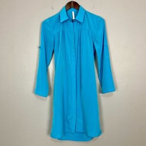Sachin + Babi Back Vent Shirt Dress Women’s Size 0 Snap Front Roll-Tab Sleeves